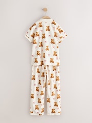 Ecru/Brown Ecru Brown Bear Print Button Through Pyjamas (3-16yrs) - Image 2 of 4