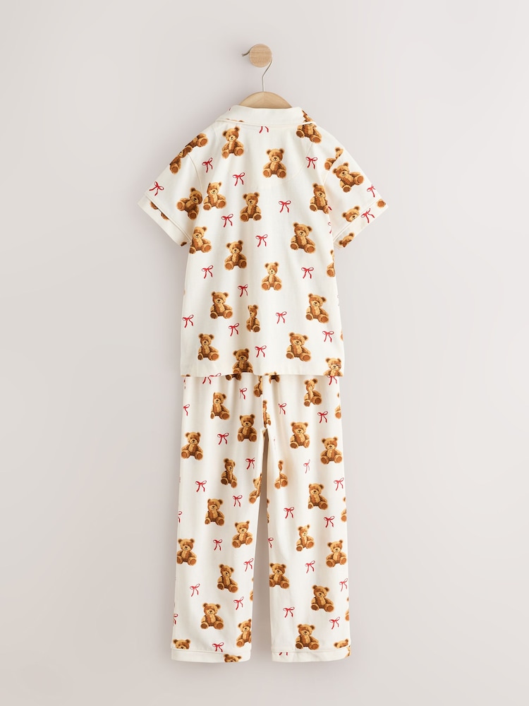 Ecru/Brown Ecru Brown Bear Print Button Through Pyjamas (3-16yrs) - Image 2 of 4 Ecru/Brown Ecru Brown Bear Print Button Through Pyjamas (3-16yrs) - Image 2 of 4