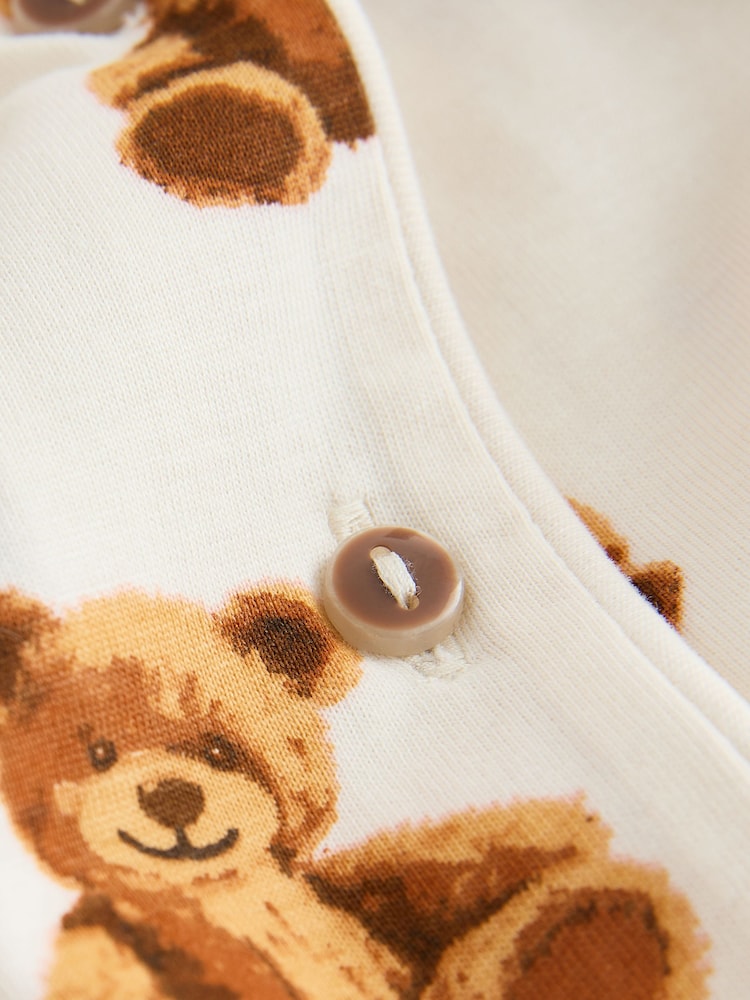 Ecru/Brown Ecru Brown Bear Print Button Through Pyjamas (3-16yrs) - Image 8 of 8