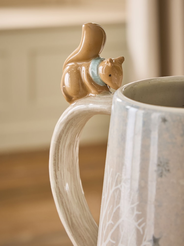 Cream Winter Scene Ceramic Jug Vase - Image 2 of 4