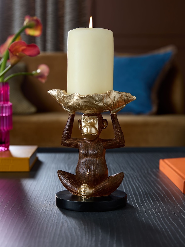 Monkey Pillar Candle Holder - 3суретінің 1 суреті