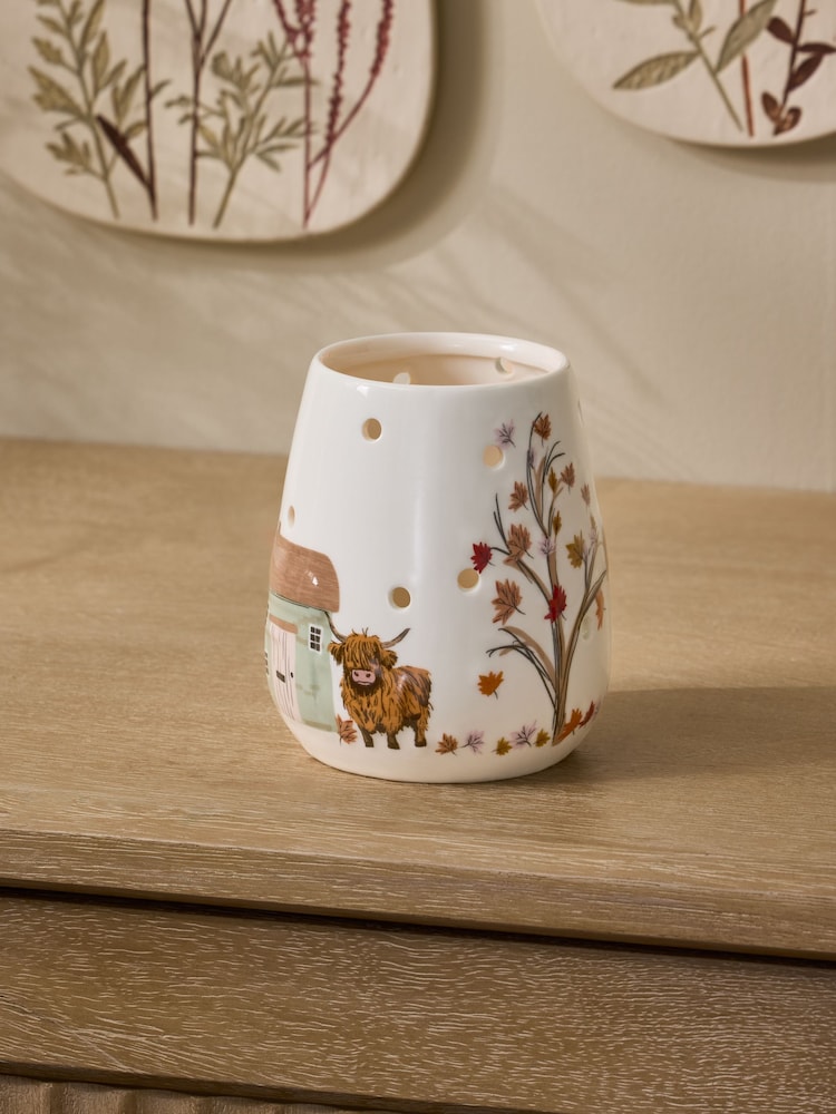 Multi House Scene Ceramic Tea Light Holder - Image 1 of 4