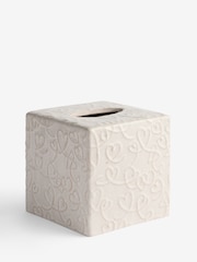 White Heart Embossed Ceramic Tissue Box - Image 3 of 3