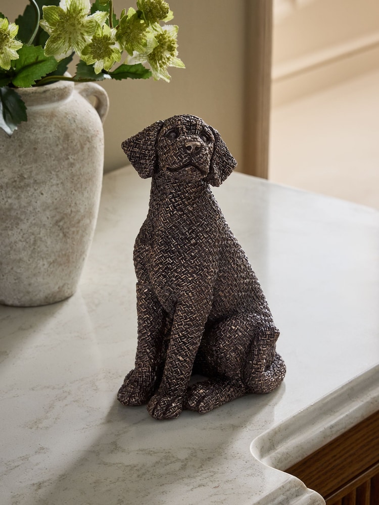 Bronze Labrador Woven Texture Ornament - Image 1 of 6