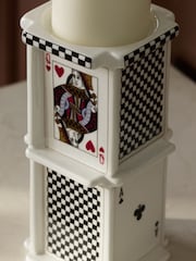 White/Black Ceramic Playing Cards Pillar - Image 3 of 4