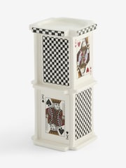 White/Black Ceramic Playing Cards Pillar - Image 4 of 4