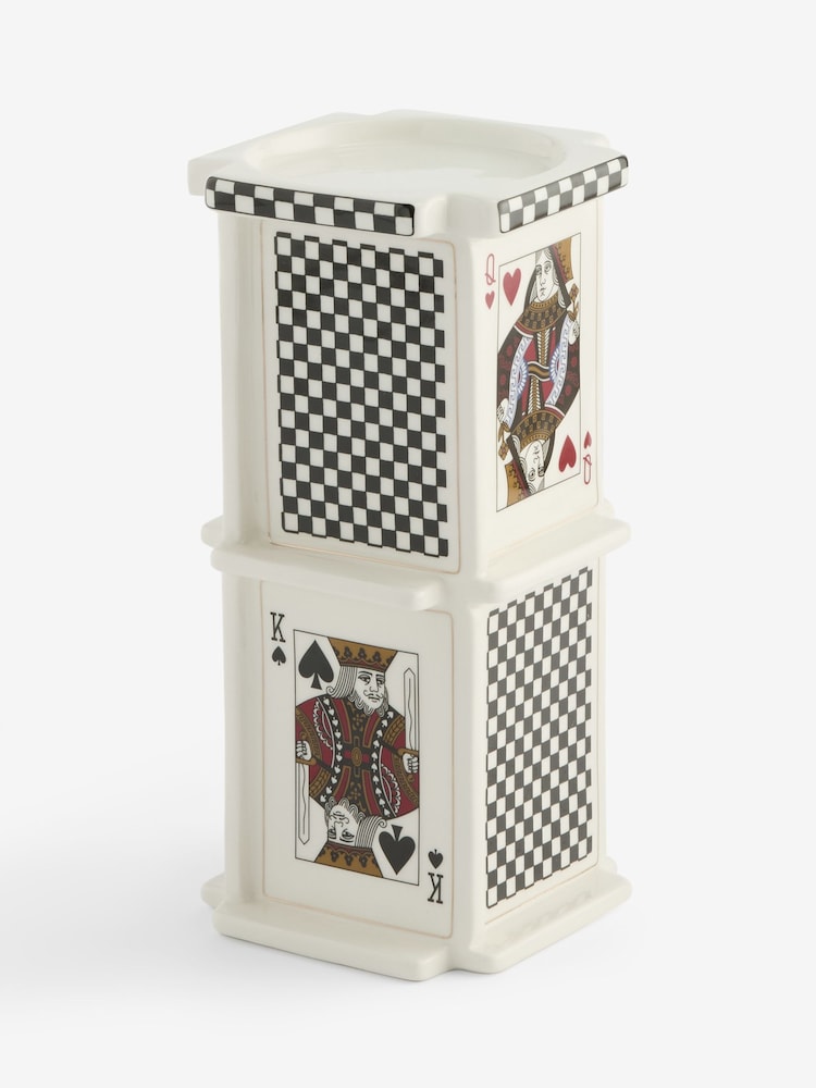 White/Black Ceramic Playing Cards Pillar - Image 4 of 4