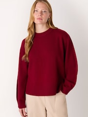 Whistles Red Side Stripe Detail Wool Knit Jumper - Image 1 of 5