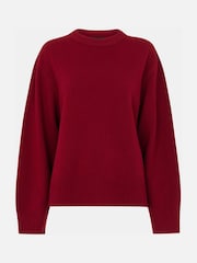 Whistles Red Side Stripe Detail Wool Knit Jumper - Image 5 of 5