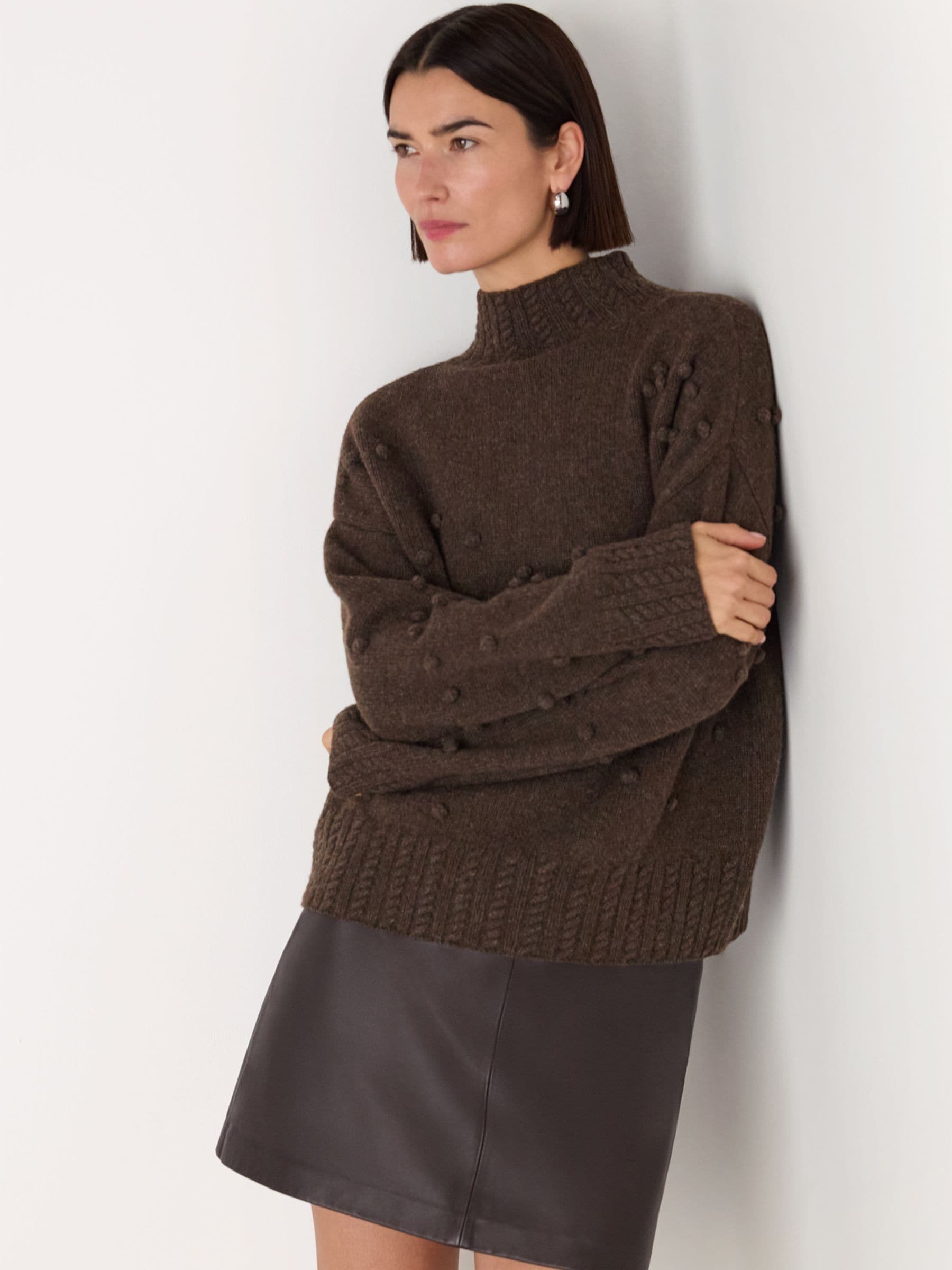Buy Whistles Brown Wool Irregular Bobble Knit Jumper from Next USA
