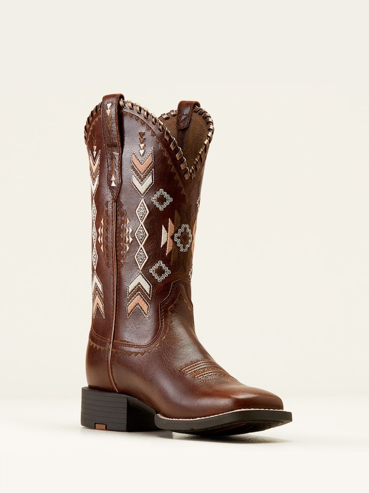 Ariat Brown Round Up Skyler Boots - Image 2 of 4
