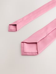 Pink Tie Pocket Square and Brooch Set - Image 3 of 4