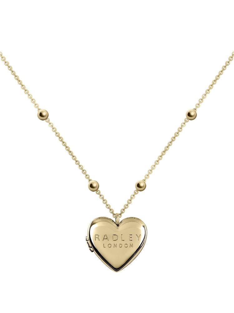 Radley Gold 18ct Plated Heart Locket Necklace - Image 1 of 5 Radley Gold 18ct Plated Heart Locket Necklace - Image 1 of 5