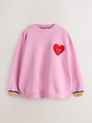 Little Bird by Jools Oliver Baby Pink Oversized Crew Neck Sweatshirt - Image 5 of 5