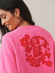 Little Bird by Jools Oliver Bright Pink Oversized Crew Neck Sweatshirt - Image 2 of 6