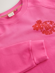 Little Bird by Jools Oliver Garment Dyed Pink Oversized Crew Neck Sweatshirt - Image 8 of 10