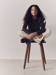 The Set 4 Pack Long Sleeve Ruffle Cotton T-Shirts Brown/Cream - Image 3 of 6