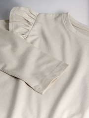 The Set 4 Pack Long Sleeve Ruffle Cotton T-Shirts Brown/Cream - Image 6 of 6