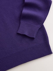 Purple Knitted V-Neck School Jumper (3-16yrs) - Image 4 of 4