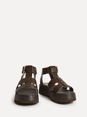 Linzi Dark Brown Tori Flatform Gladiator Sandals - Image 3 of 5