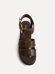 Linzi Dark Brown Tori Flatform Gladiator Sandals - Image 4 of 5