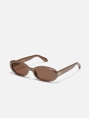 QUAY Brown Felt Cute Sunglasses - Image 1 of 2