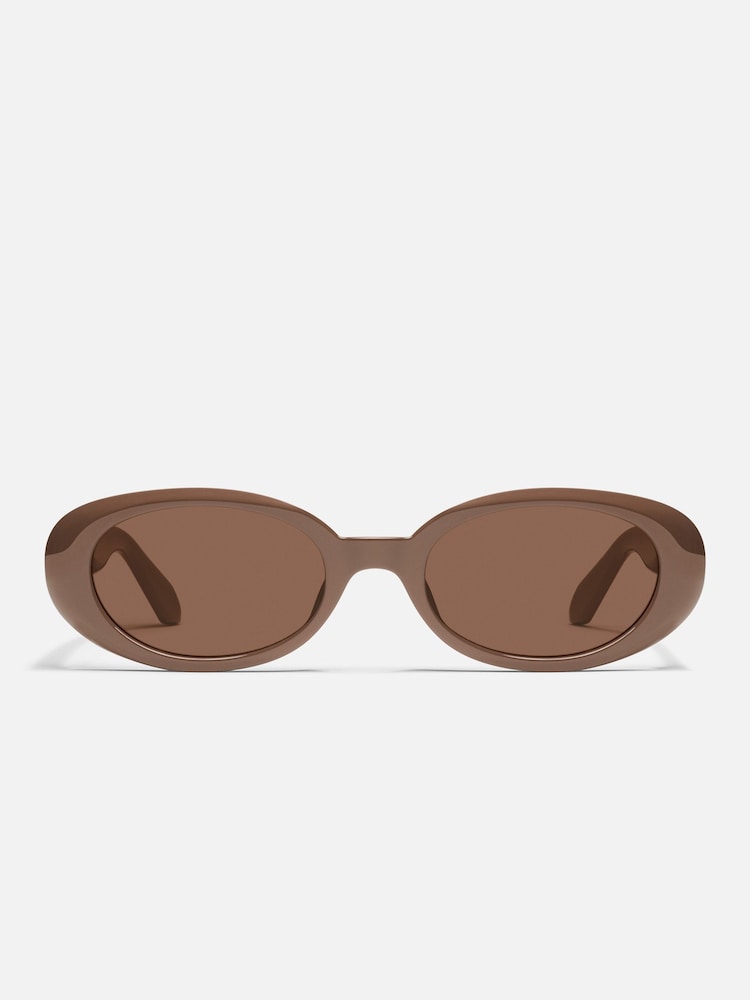 QUAY Brown Felt Cute Sunglasses - Image 2 of 2