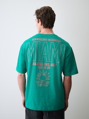Green Embroidered Back Print T-Shirt - Image 3 of 9