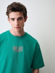 Green Embroidered Back Print T-Shirt - Image 4 of 9