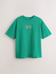 Green Embroidered Back Print T-Shirt - Image 6 of 9