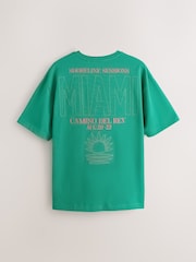 Green Embroidered Back Print T-Shirt - Image 7 of 9