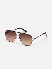 QUAY Brown High Key Twist Sunglasses - Image 1 of 2