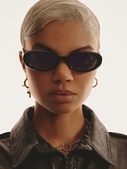 QUAY Black Felt Cute Sunglasses - Image 1 of 5