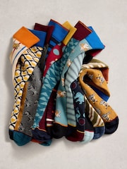 White Stuff Blue Advent Calendar Socks 12 Pairs - Image 4 of 6