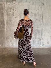 Never Fully Dressed Brown Mesh Dress - Image 5 of 6