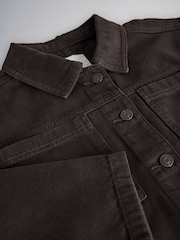 The Set 2 Pack Cropped Denim Shacket Chocolate Brown/Cream - Image 11 of 11