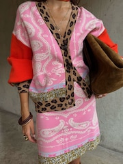 Never Fully Dressed Pink Splice Bandana Cardigan - Image 4 of 5