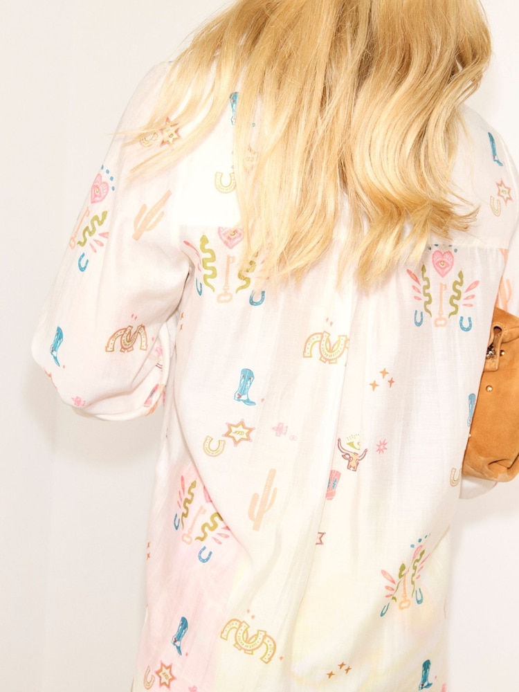 Never Fully Dressed White Western Icon Miley Shirt - Image 6 of 6