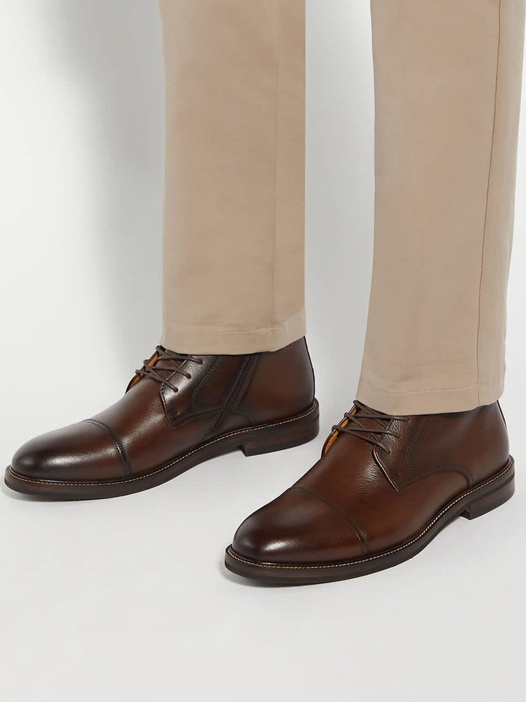 Comprar Marrón claro - Ajuste ancho - Botines con detalle en la