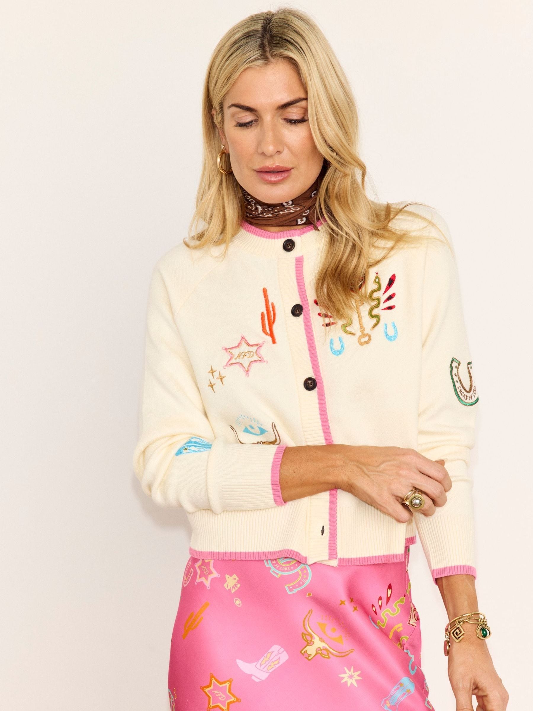 Buy Never Fully Dressed Cream Western Icons Mini Cheryl Cardigan