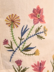 Friends Like These Cream Embroidered Tailored Shorts with Linen - Image 5 of 6