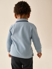 Light Blue Long Sleeve Polo Shirt (3mths-7yrs) - Image 3 of 8