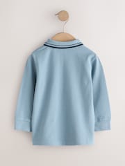 Light Blue Long Sleeve Polo Shirt (3mths-7yrs) - Image 6 of 8