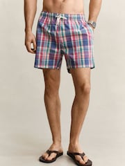 GANT Red Madras Check Swim Shorts - Image 1 of 5