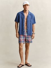 GANT Red Madras Check Swim Shorts - Image 3 of 5