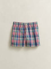GANT Red Madras Check Swim Shorts - Image 4 of 5
