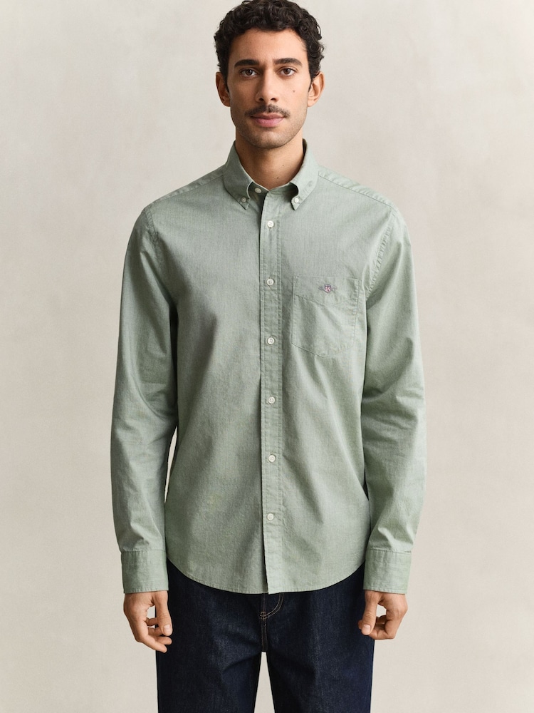 GANT Green Classic Poplin Shirt - Image 2 of 5