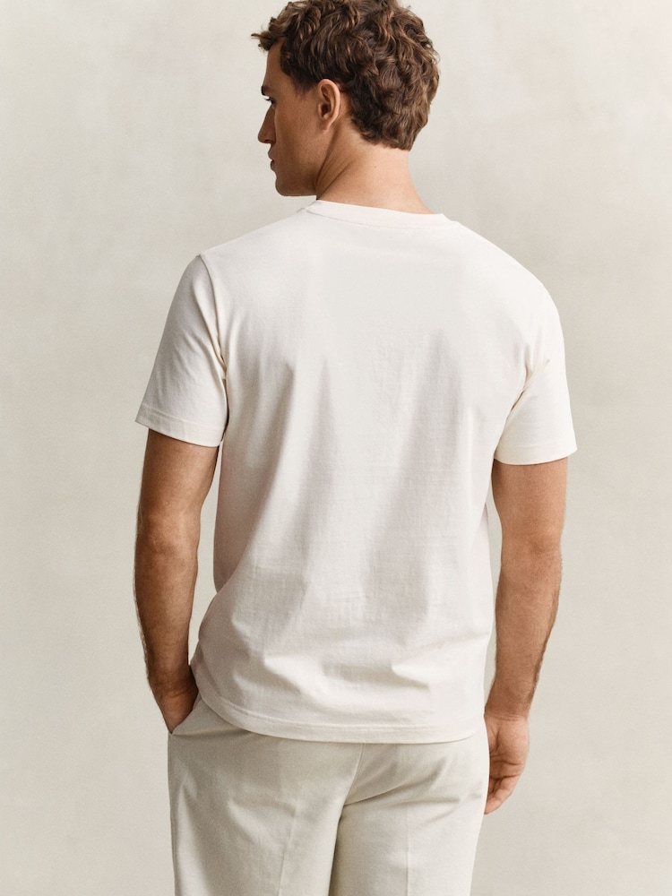 GANT Cream Embroidered Lobster Graphic T-Shirt - Image 2 of 4