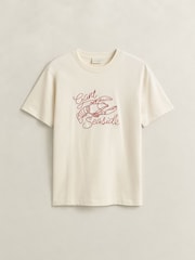 GANT Cream Embroidered Lobster Graphic T-Shirt - Image 4 of 4