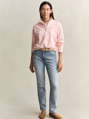 GANT Pink Shield Logo Quarter Zip Sweatshirt - Image 3 of 5